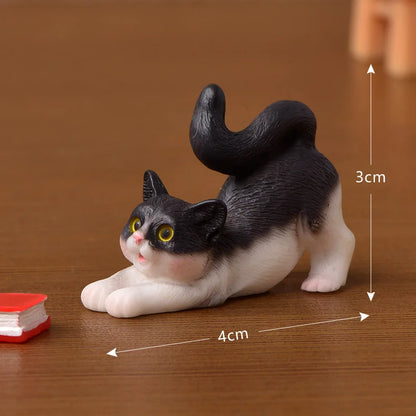 Cute Figurines Miniature Cartoon Animal Cat Resin Ornament Micro Landscape Kawaii Desk Accessories For Decoration Home Kids Gift 1pc 7 CHINA