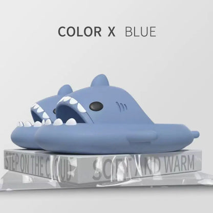 New Cute Shark Slippers Platform Women Men Indoor Bathroom Slides Couples Summer Shoes Soft Light Beach Flip Flops