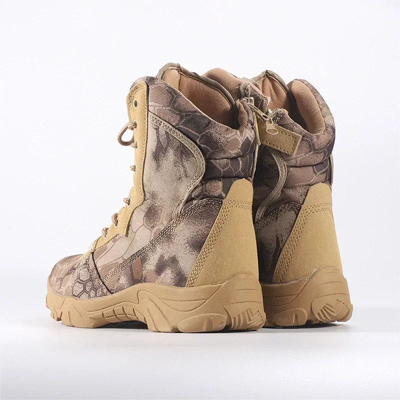 Men Outdoor Hiking Boots Fashion Sports Army Green Camouflage Jungle Off-road Boots Anti Slip Snow Shoes Wear-Resistant