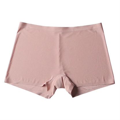 Seamless Short Spandex Ice Silk Safety Shorts Pants Women's Shorts Under Skirt Underwear Breathable No Curling Boxers for Women short pink