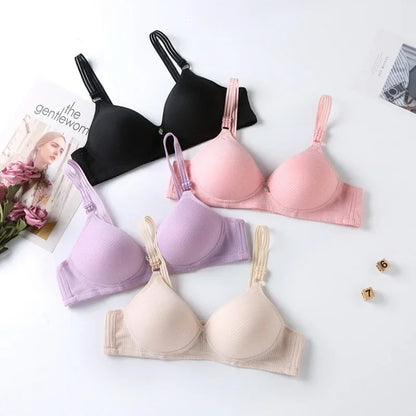 Women's Thin Steel Ringless Bra Plus Size Underwear Solid Color Comfortable High Quality No Steel Bra Fashion Thin Underwear