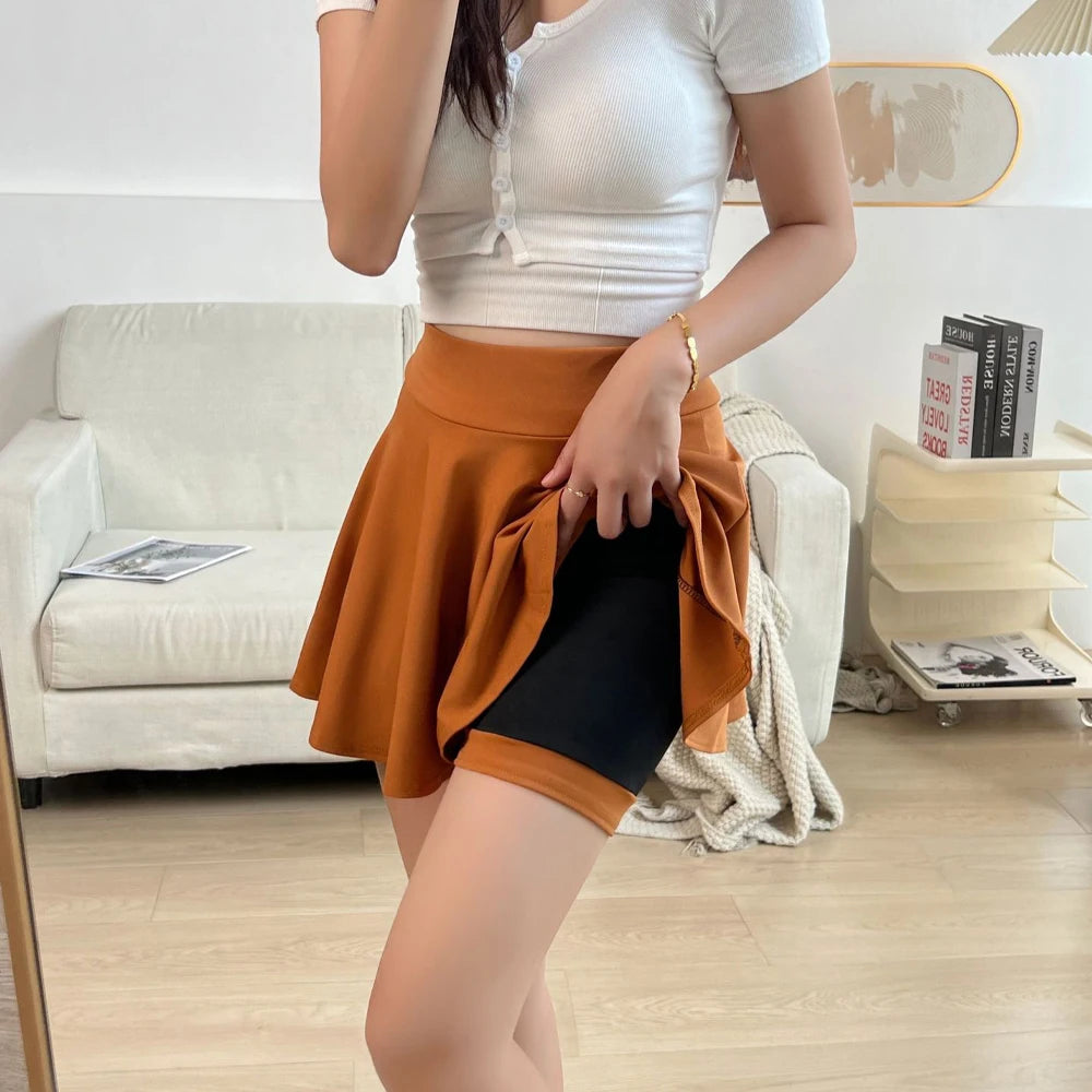 Women's Basic Skirt Summer Shorts Skirt Fashion Versatile School Pleated Casual Mini Skater Plus Size 4XL Fluffy Flared Skirt