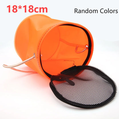 7L/12L Folding Live Fishing Box EVA Thickening Fish Bucket Portable Transparent Water Tank Fishing Tackle Live Fish Box 18x18cm CHINA