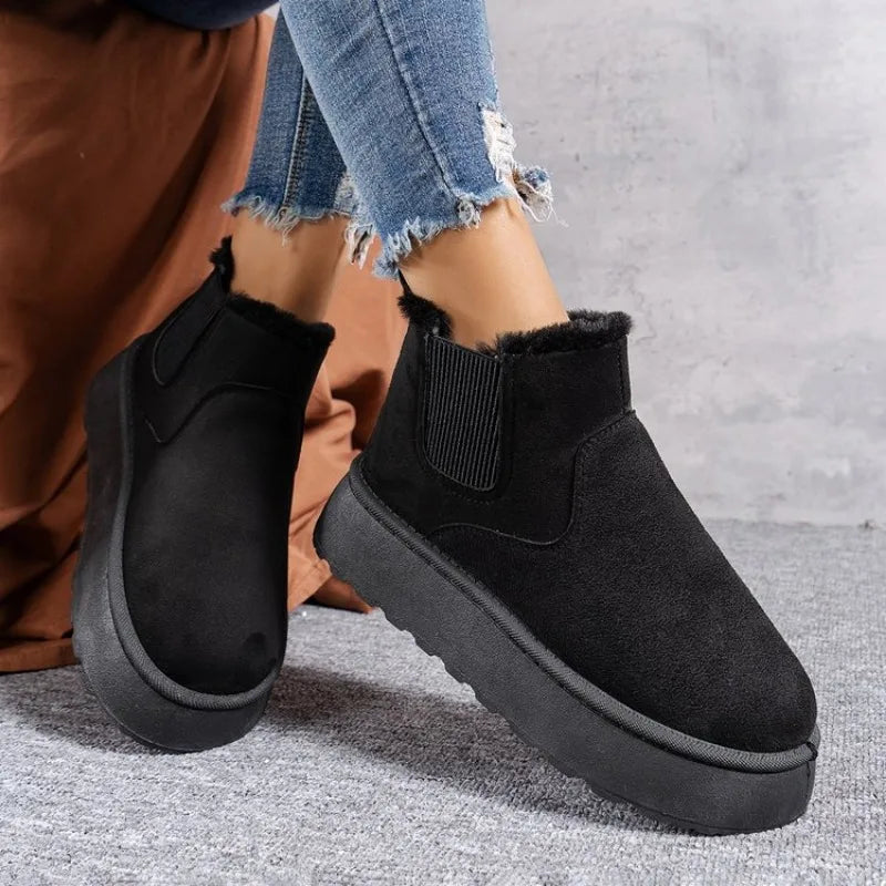 2024 Classic Thick-soled Fluff Women's Snow Boots Comfortable Warm Ankle Boots Women Winter Ladies Boots Chunky Botas Mujer Q320