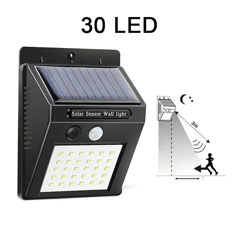 LED Solar Light 30/100 LEDs Wireless Motion Sensor Light Waterproof Solar Outdoor Lights Garden Decoration Spotlights Wall Lamp 30LED