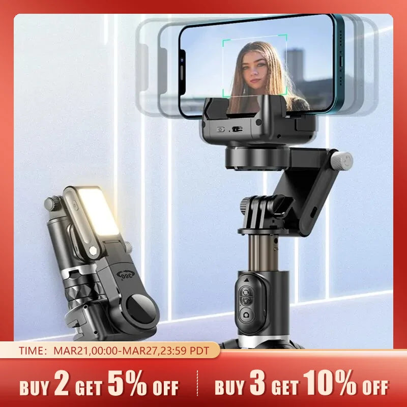 360 Rotation Following Shooting Mode Gimbal Stabilizer Selfie Stick Tripod Gimbal For iPhone Phone Smartphone Live Photography