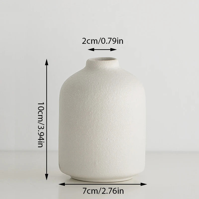 White Mini Ceramics Vase Simple Nordic Creative Flower Vase Home Living Room Table Flower Bottle Crafts Wedding Party Decoration A