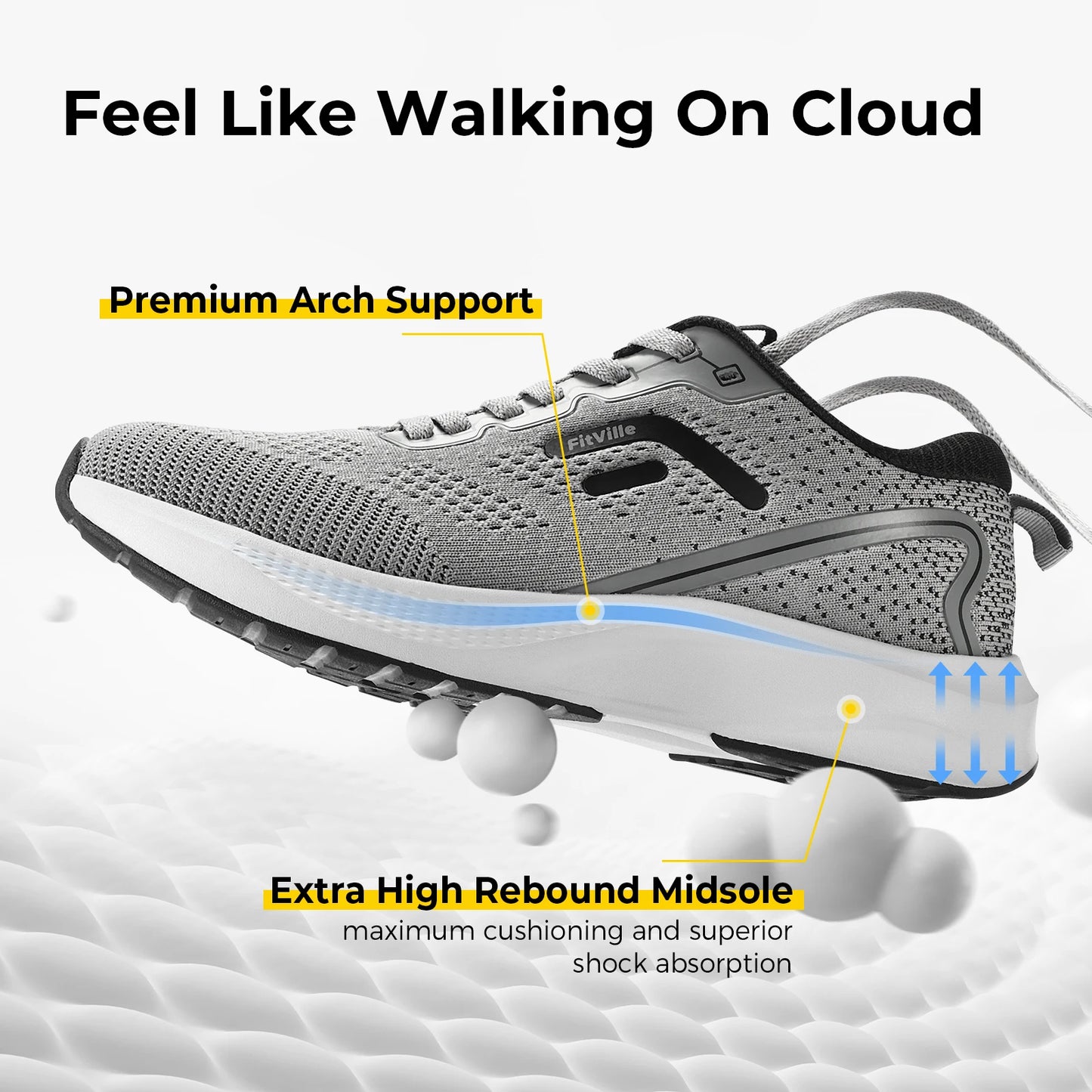 FitVille Mens Sport Running Shoes Breathable Lightweight Sneakers for Swollen Feet Wide Shoes Athletic Training Footwear