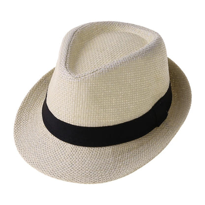 Children Kids Summer Beach Straw Hat Jazz Panama Breathable Hat Large Brim Outdoor Breathable Hats Girls Boy Sunhat