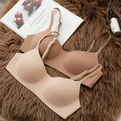 Seamless Underwear Thin Soft Comfort Women Push-Up Bra Sexy Beauty Back Non-Wire Solid Color Bras For Ladies Female Lingerie