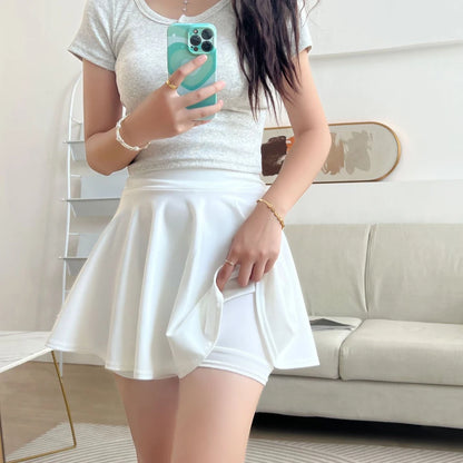 Women's Basic Skirt Summer Shorts Skirt Fashion Versatile School Pleated Casual Mini Skater Plus Size 4XL Fluffy Flared Skirt