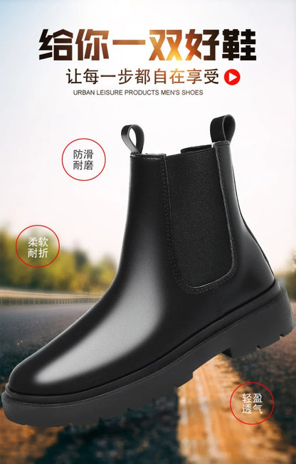 Autumn New Chelsea Boots for Men Black Men Boots Fashion Winter Slip on Ankle Boots Retro Motorcycle Booties botas para hombre