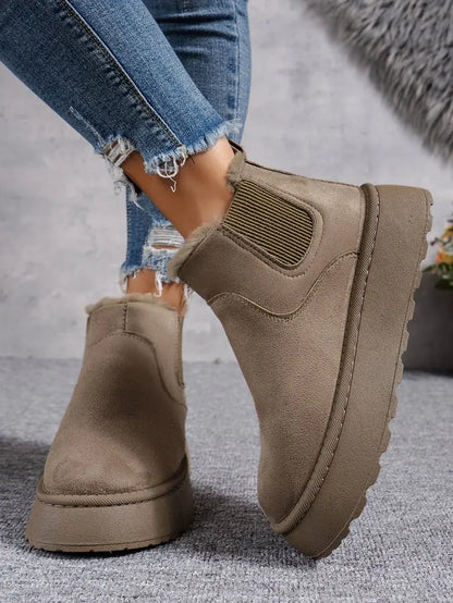 2024 Classic Thick-soled Fluff Women's Snow Boots Comfortable Warm Ankle Boots Women Winter Ladies Boots Chunky Botas Mujer Q320