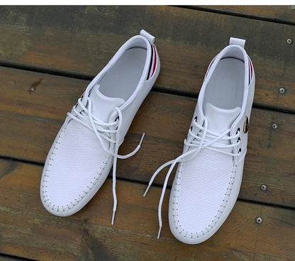 Spring and Autumn Casual Shoes Men Leather Driving Shoes Brand Man Designer Shoe Metal Decoration Men's Shoes Chaussure Hommes