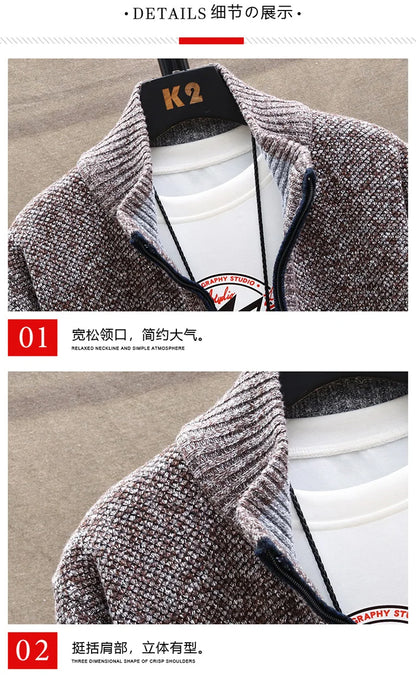 New Spring Autumn Knitted Sweater For Men Fashion Slim Fit Cardigan Men Causal Sweaters Coats Men's Clothing Winter Cardigan men