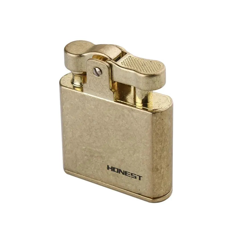 Honest Windproof Retro Copper Cigarette Cigar Lighter Mens Smoking Accessories Gadgets Metal Luxury Kerosene Lighter Waterproof