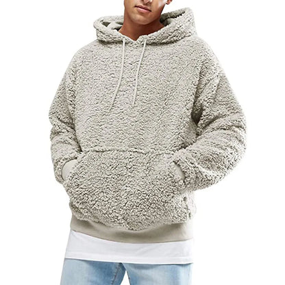 2023 Autumn/Winter Men's Top Plush Hooded Sweater Fashion Hoodie Y2K Street Wear New in Hoodies&Sweatshirts Mens Clothes