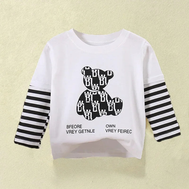 Children's Clothing Boys Girls T-Shirt kids clothes Cartoon Tops Long Sleeve Baby Clothing Autumn Winter Cotton Print Sweatshirt Style 4