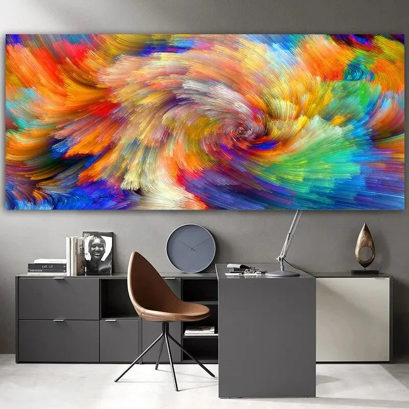 1pc 15.7*31.5in/40cm*80cm Frameless Grey Yellow Cloud Abstract Art Oil Painting Canvas Poster Wall Art For Living Room