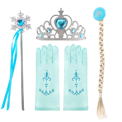 Girls Princess Dresses Children Elsa Birthday Fancy Gown Kids Snow Queen Dance Blue Clothes Christmas Kids Cosplay Dresses