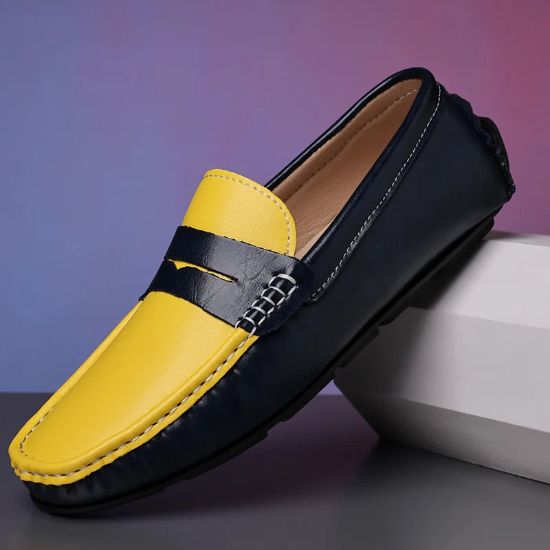 Men Shoes Leather Casual Luxury Formal Man Loafers Moccasins Italian Breathable Slip on Male Boat Shoes Comfortable Driving Shoe