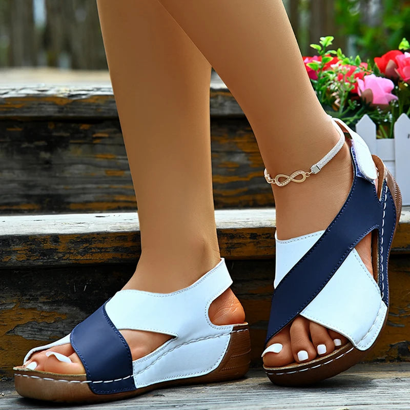 Summer Sandals Shoes Women Retro Sandals Woman Elegant Sandals Ladies Wedge Shoes Woman Soft Footwear Sandal Women Female