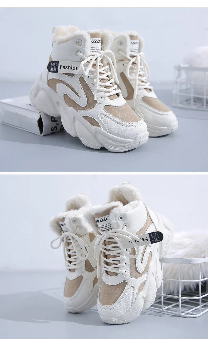 Winter Women Warm Sneakers Platform Snow Boots Ankle Booties Female Causal Plush Shoes Cotton Ladies Boot Zapatos Mujer2023