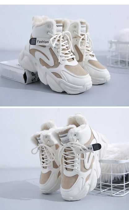 Winter Women Warm Sneakers Platform Snow Boots Ankle Booties Female Causal Plush Shoes Cotton Ladies Boot Zapatos Mujer2023