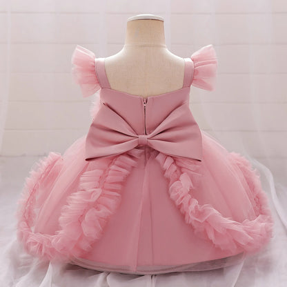 Flower Girls Dresses Elegant Baby Birthday Princess Dress Tutu Dancing Clothing Infant Tulle Cute Kids Birthday Vestidos