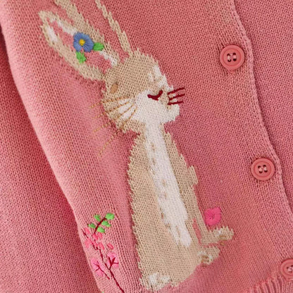 Little maven Kids Girls Clothes Lovely Pink Rabbit Sweater with Little Chicks Cotton Sweatshirt Autumn Outfit for Kids 2 to7year