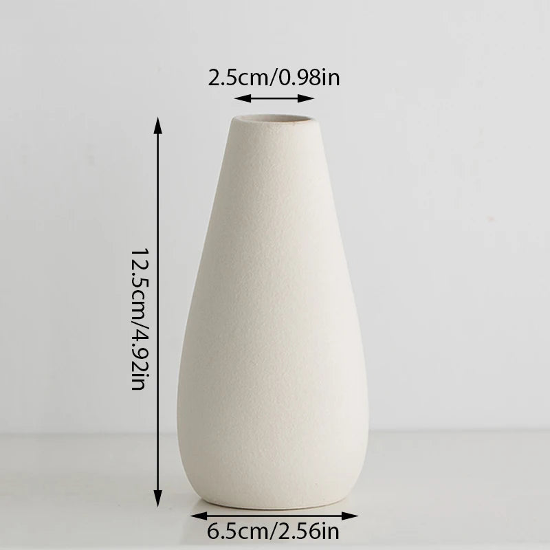 White Mini Ceramics Vase Simple Nordic Creative Flower Vase Home Living Room Table Flower Bottle Crafts Wedding Party Decoration C