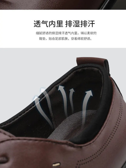 Classic Men Dress Shoes Lace-up White Leather Shoes for Man Plus Size Point Toe Business Casual Men's Formal Shoes for Wedding