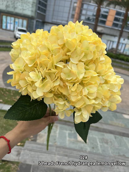 Hydrangea Artificial Flower Decoration Wedding Home Christmas Party Decoration White Flower lemon yellow