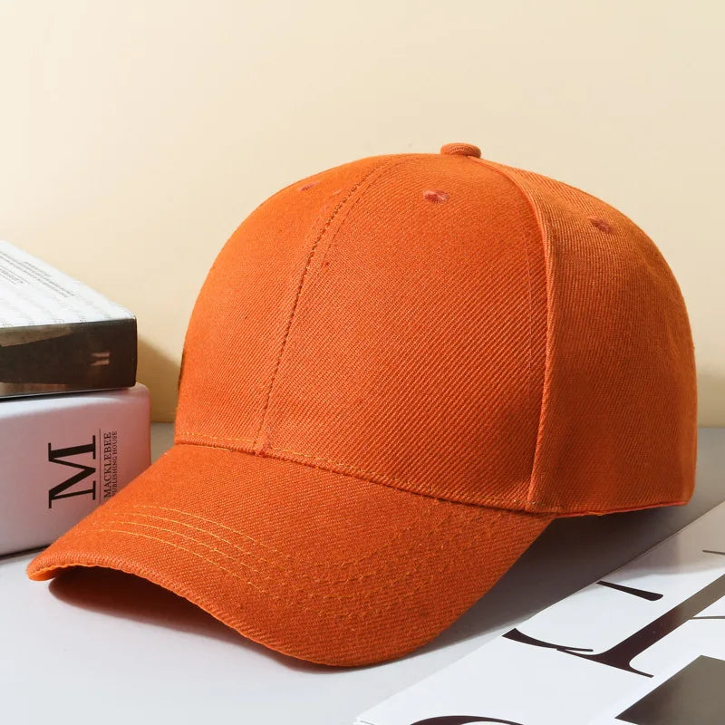 Solid Baseball Cap Cheap Women Men Summer Autumn Spring Sun Visor Hats Yellow Caps Orange 1 56-60cm