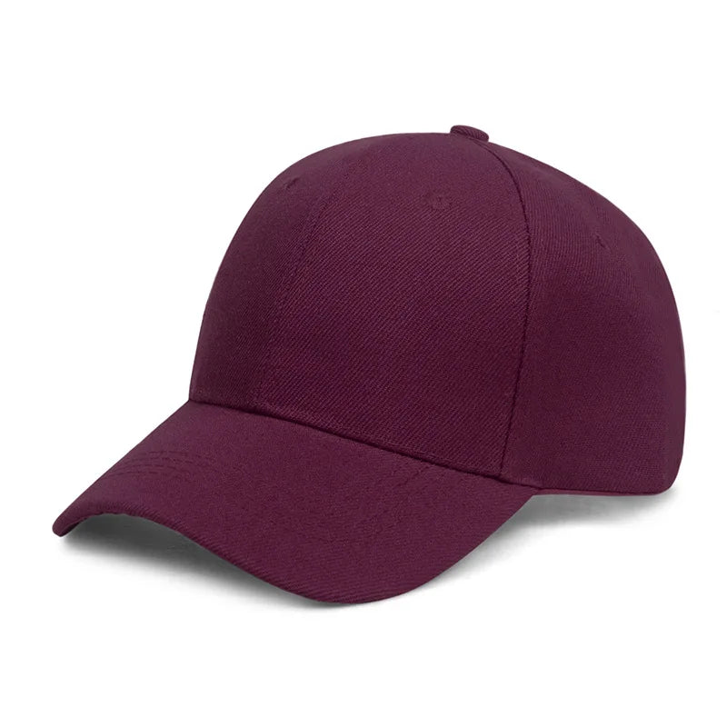 Solid Baseball Cap Cheap Women Men Summer Autumn Spring Sun Visor Hats Yellow Caps Wine 56-60cm