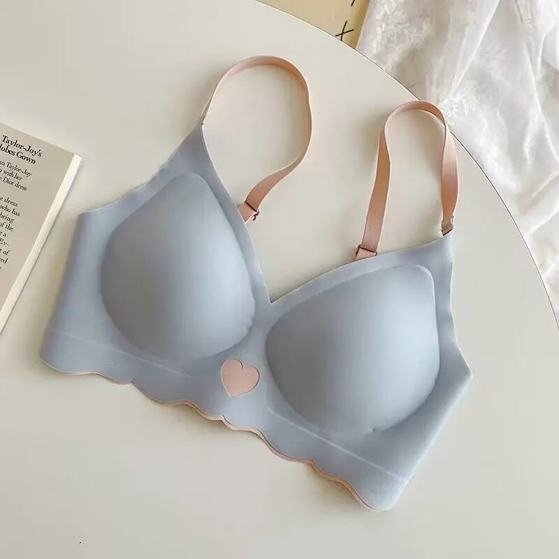 Seamless Invisible Bra For Women Sexy Lingerie Deep Vneck Push Up Bra Wire Free Brassiere Bra Removable Pads Bralette Underwear