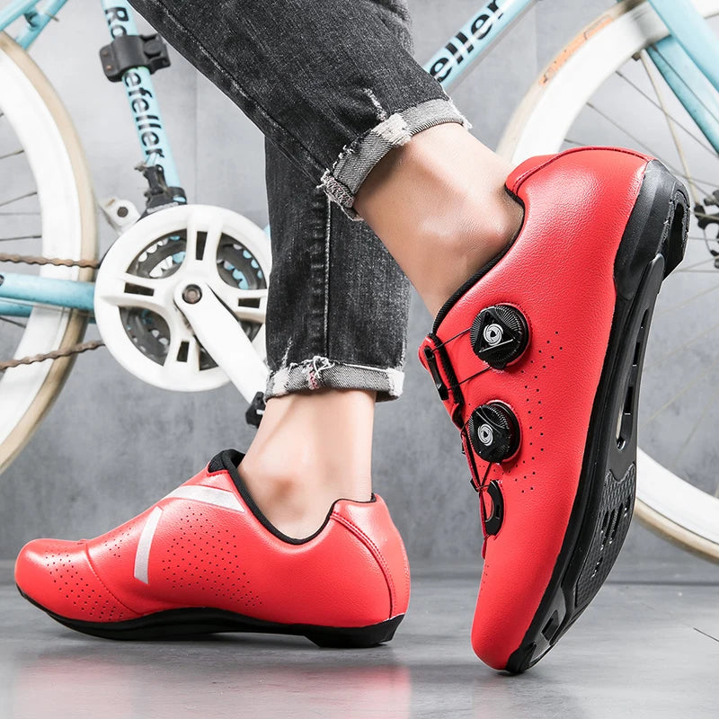 Lock-Free Cycling Shoes Flat Pedal Shoes Men Road Bike Cleat Sneaker MTB Bicycle Biking Shoes