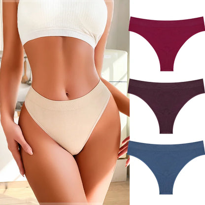 3PCS Seamless Women's Lingerie Female Thongs Sexy Underwear Low-Rise Underpant Women's Panties Intimates Bikini Briefs S-XL Set12 CHINA | 3pcs