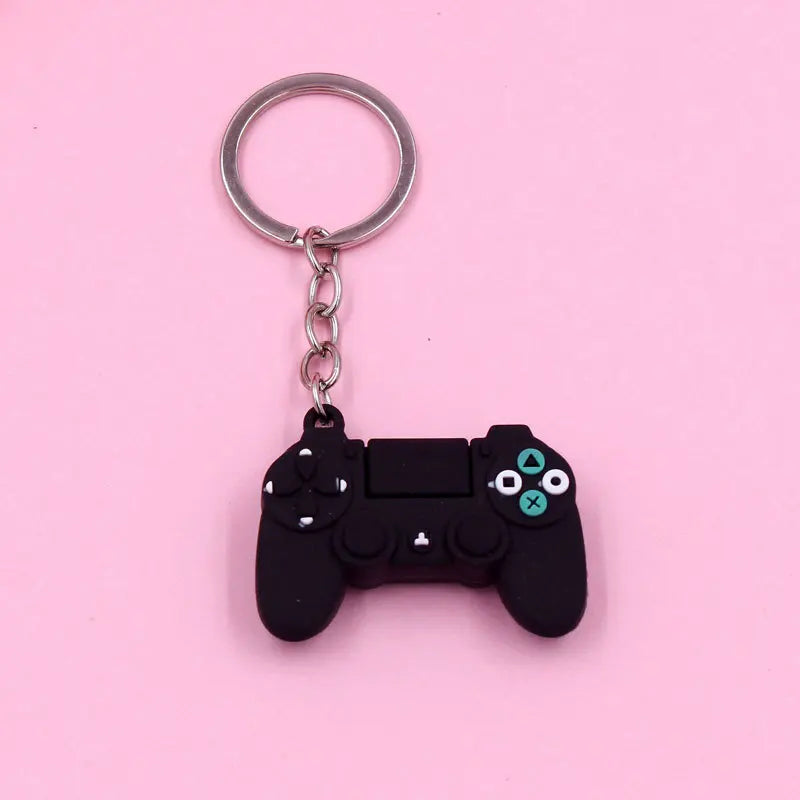 Simple TV Game Player KeyChain for Women Men Joystick Machine KeyChain Keyring Car Bag Key Holder Jewelry Decoration Wholesale black