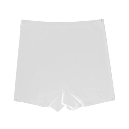 Seamless Short Spandex Ice Silk Safety Shorts Pants Women's Shorts Under Skirt Underwear Breathable No Curling Boxers for Women White