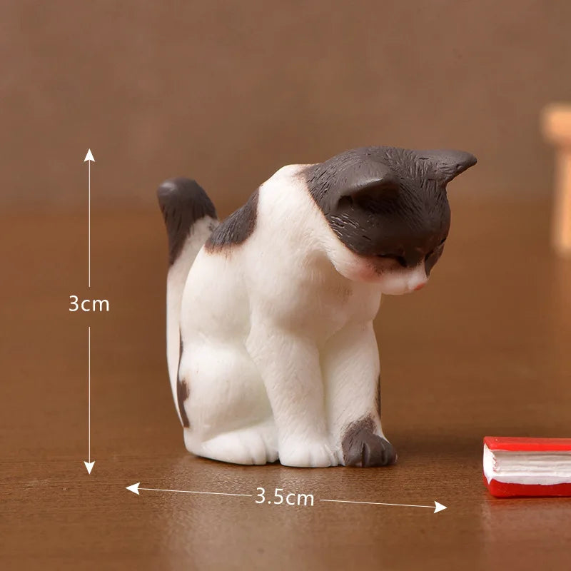 Cute Figurines Miniature Cartoon Animal Cat Resin Ornament Micro Landscape Kawaii Desk Accessories For Decoration Home Kids Gift 1pc 9 CHINA