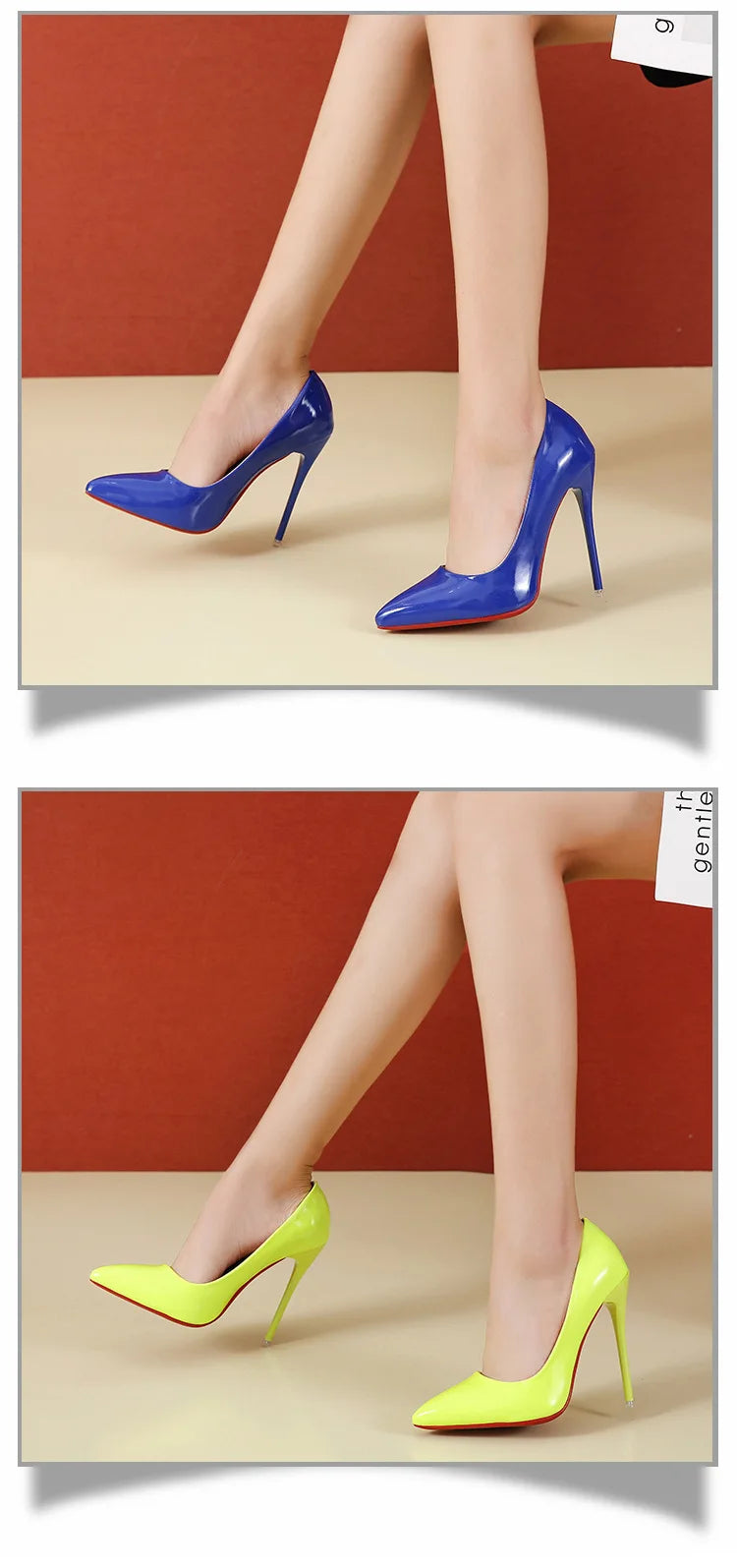 2023 Spring Super High 12cm Stiletto Heels Pumps Women Shoes Pointed Toe Florescence Patent Leather Office Thin Heel