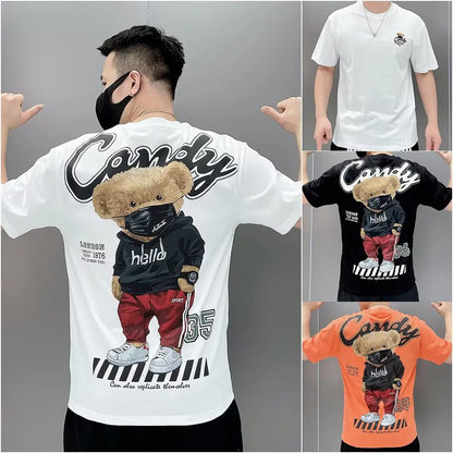 Summer Men's T Shirt Japan Fashion Harajuku Print Half Sleeves Tops Tees Men Streetwear Trend Men Clothing Cotton T Shirts Men