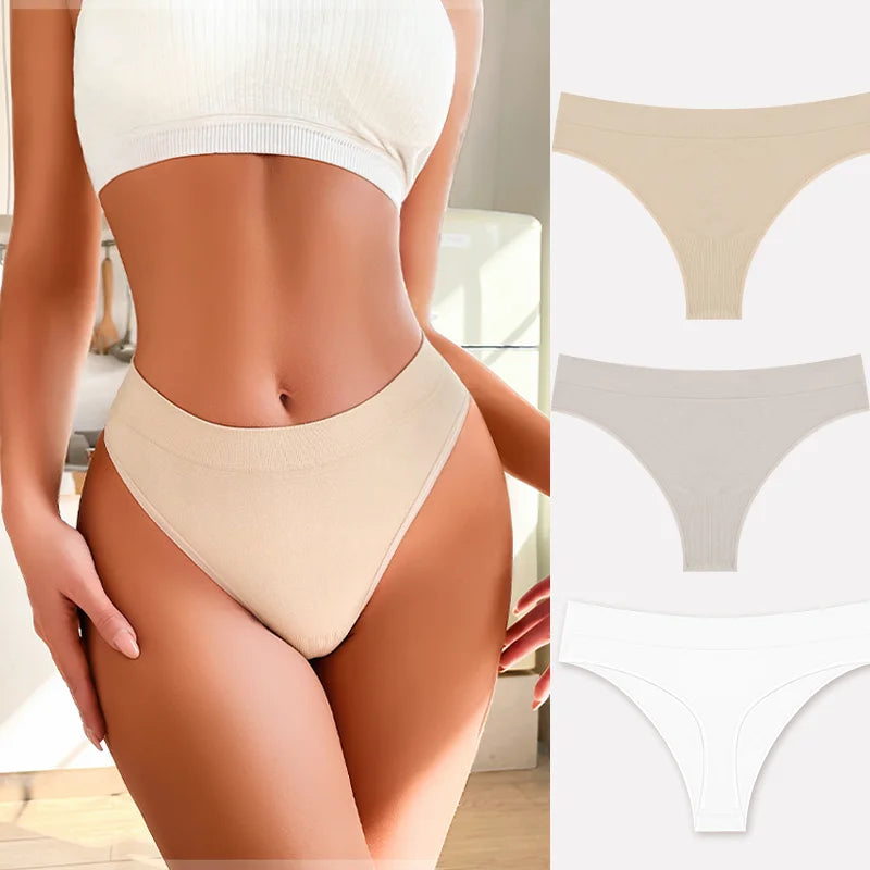 3PCS Seamless Women's Lingerie Female Thongs Sexy Underwear Low-Rise Underpant Women's Panties Intimates Bikini Briefs S-XL Set11 CHINA | 3pcs