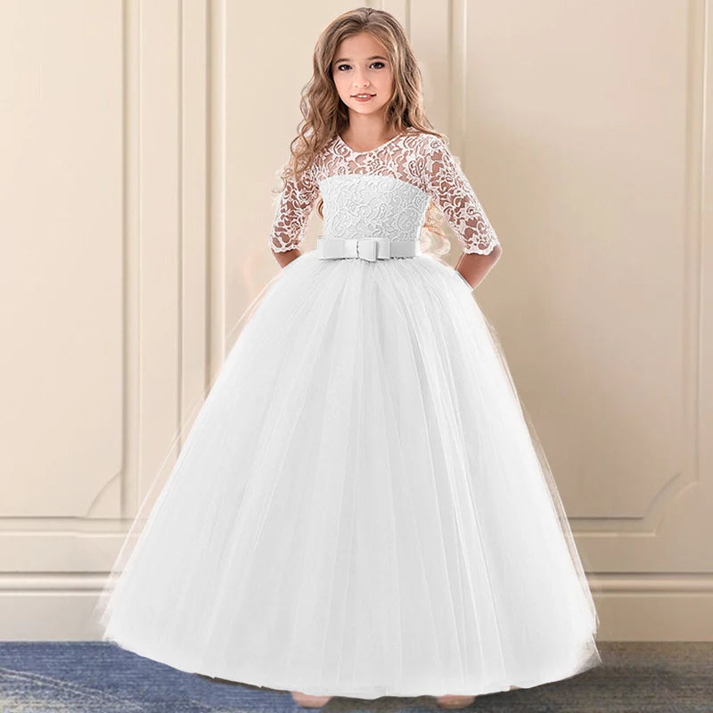 Girls Christmas Dress For Kids Wedding Evening Party Bridesmaid Long Dress Prom Gown Children Teenager New Year Princess Costume