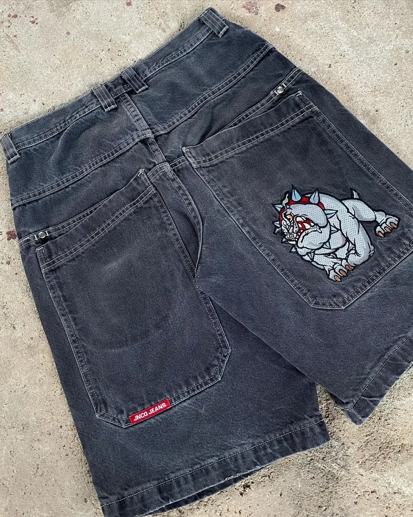 JNCO baggy Denim Shorts Harajuku Y2K jeans Hip Hop vintage pattern Summer New Men Women Gothic Men Basketball Shorts Streetwear 10