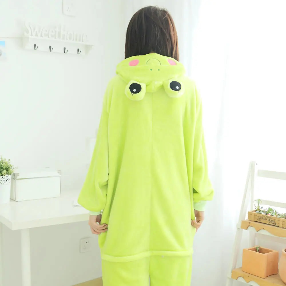 Flannel Anime Onesie Adults Animal Pijama Pajamas Set Women Men Cosplay Halloween Cartoon Pyjama Adults Winter Bear Sleepwear