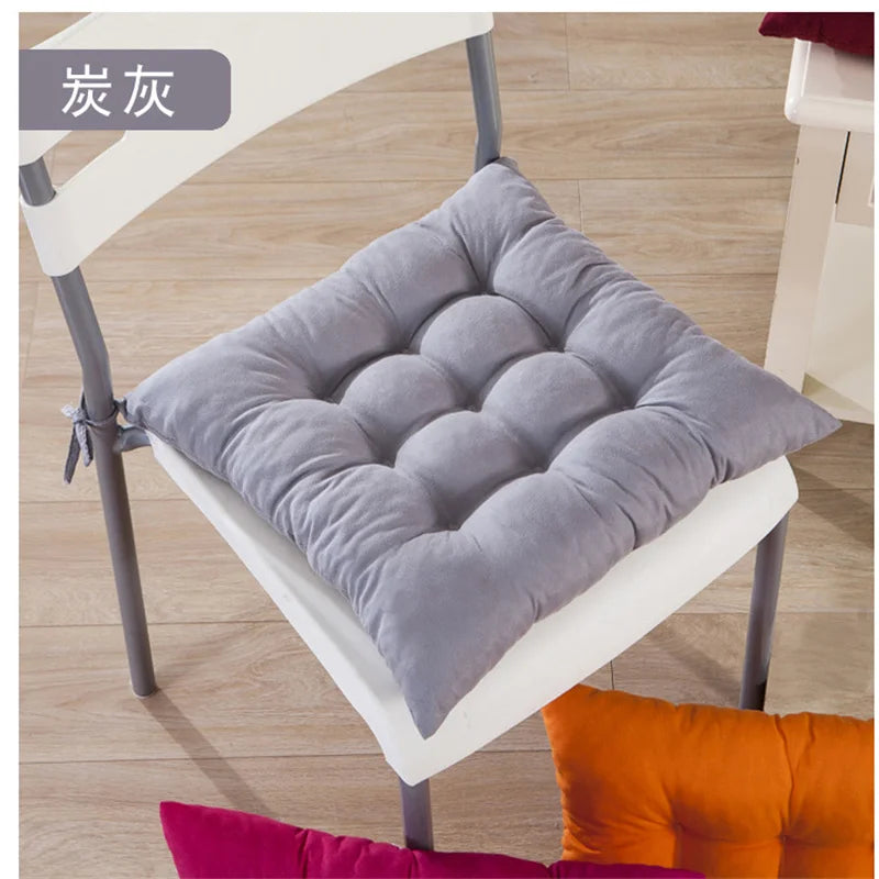 Square Large Chair Cushion with Ties Ultra Soft Warm Floor Cushion for Kids Reading Nook Comfortable Square Seat Cushion JAF002 Grey 40x40cm