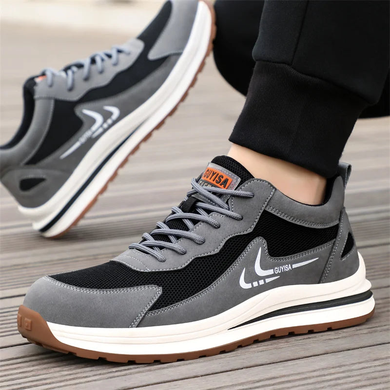 New Anti-smash Anti-puncture Safety Wrok Shoes Indestructible Men Steel Toe Sneakers Wear-resistant Non-slip Kitchen Shoes