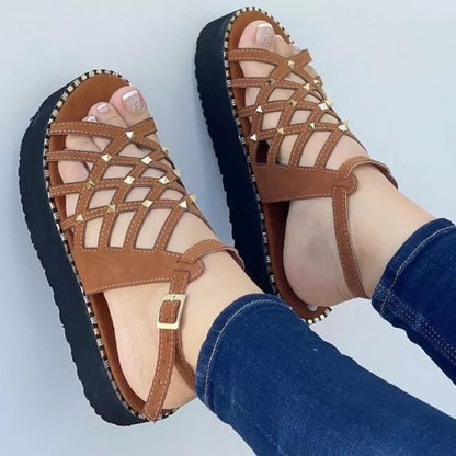 Women's Comfy Cutout Toe Platform Sandals